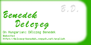 benedek delczeg business card